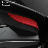 Alcantara Front Doors Triangle Trim Cover 2 PCS For 2024 Model 3 Highland